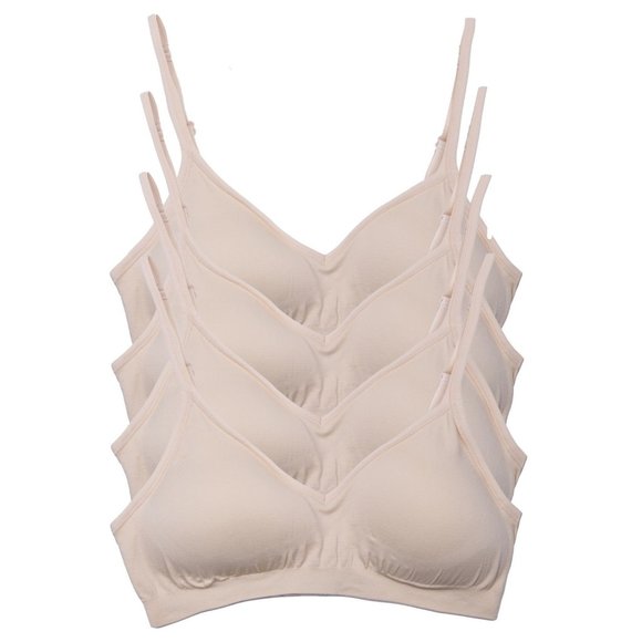 4-Pack Demi Padded Bralette Adjustable Straps A3 Beige New NWB